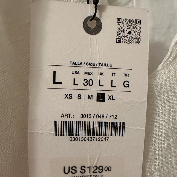 NWT ZARA LINEN BLEND DRESS ZW COLLECTION - Ecru - Picture 4 of 16